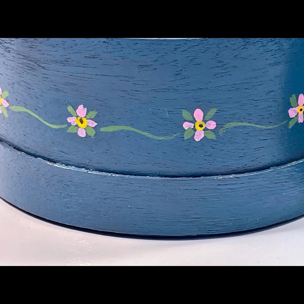 ▪️VTG▪️1980's Floral Hand-Painted Wooden CottageCore Box - Picture 4 of 10